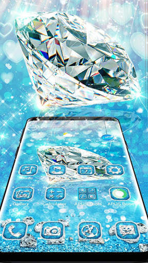 Blue Diamond Azure Bling Shine Launcher Theme screenshot 1