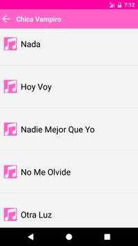 Chica Vampiro music lyrics screenshot 2