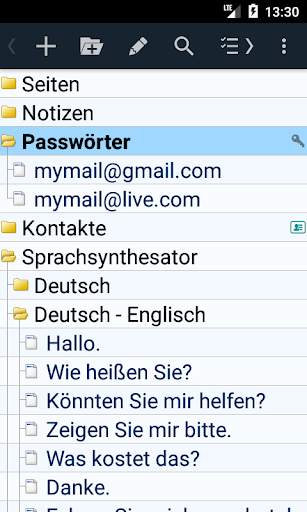 Hierarchische notizen screenshot 2