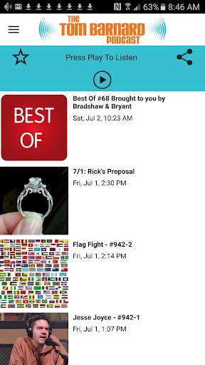 Tom Barnard Podcast App screenshot 1