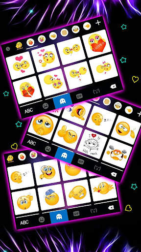 Purple Neon Cat Keyboard Theme screenshot 4