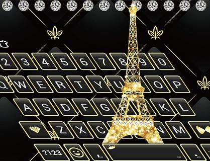 Gold Paris - Emoji Keyboard Skin screenshot 5