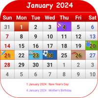 South Korean Calendar 2024 on 9Apps
