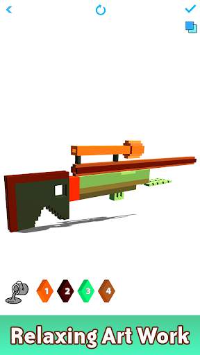 Guns 3D Color by Number - Weapons Voxel Coloring screenshot 6