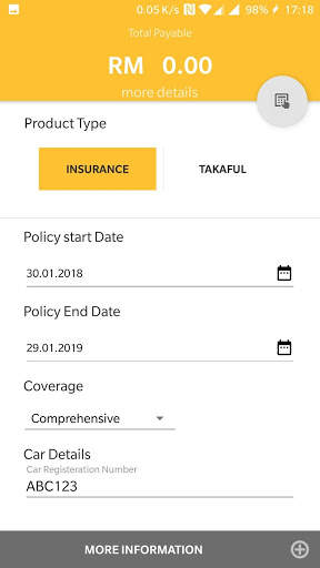 Detariff Motor Mobile Application screenshot 2