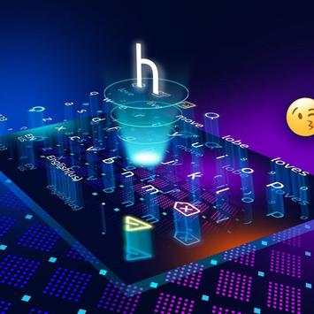3D Neon Hologram Keyboard screenshot 2
