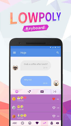 Low Poly Emoji Keyboard Theme for Whatsapp screenshot 3