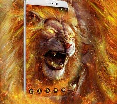 Gold Vivid Blustering Lion Theme screenshot 1