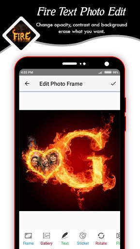 Fire Text Photo Frame 3 تصوير الشاشة
