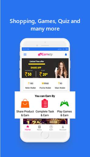 Earnezy : Earn Money, Social Network, Playing Game स्क्रीनशॉट 1