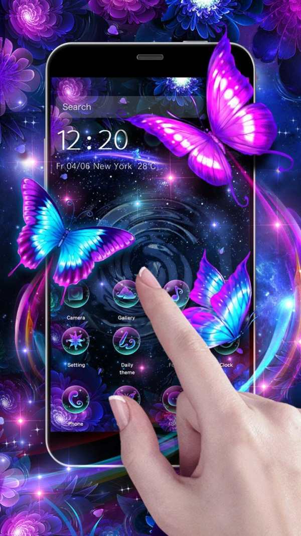3D Neon Butterfly Shiny Theme screenshot 2
