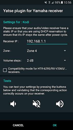 Yamaha receiver plugin for Yatse screenshot 1
