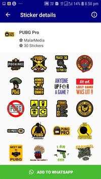NEW PUBG Stickers for Whatsapp - PBG Game Stickers screenshot 6