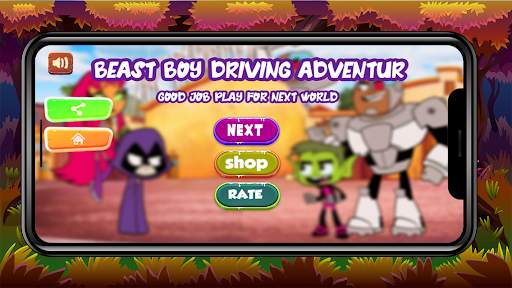 Teen and Beast Boy Titans  Driving screenshot 1