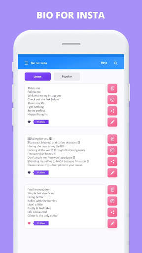 Cool Bios Idea - Quotes Idea screenshot 2