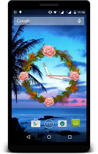 Flower Clock Live Wallpaper screenshot 1