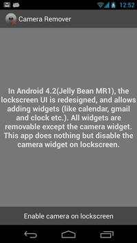 Camera Widget Remover screenshot 1