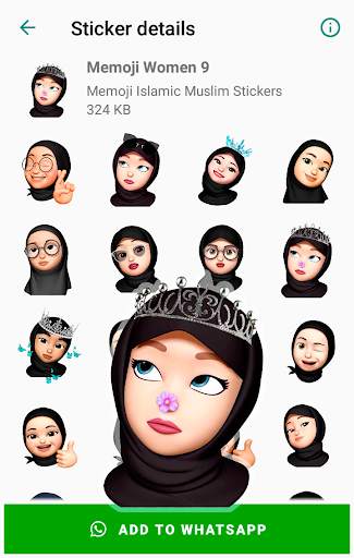 Memoji Hijab Islamic Muslim Stickers for WhatsApp screenshot 3