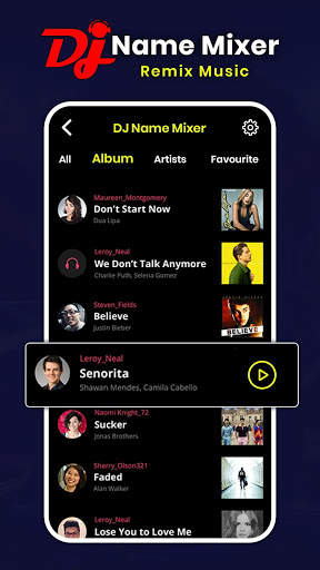 Mix Name To Song - DJ Name Music Player screenshot 1