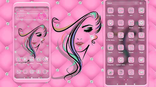 Girly Pink Launcher Theme screenshot 1
