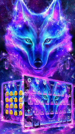 Galaxy Wolf Keyboard Theme screenshot 3