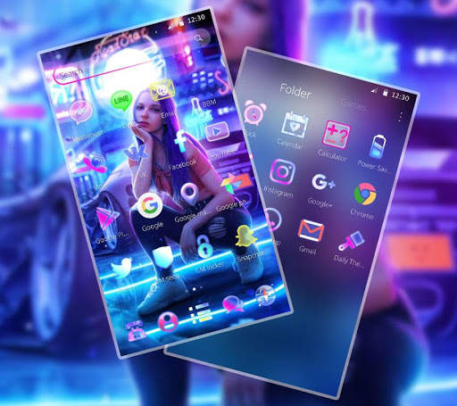 Fancy Neon Trendy Sexy Girl Launcher Theme screenshot 4