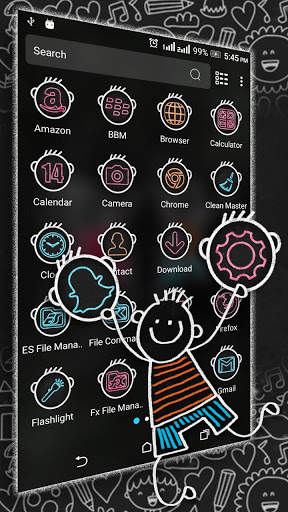 Black Board Sketch Launcher Theme screenshot 3