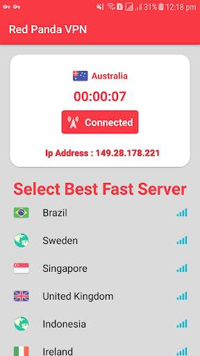 Red Panda VPN(Free Unlimited VPN Fast) 2019 screenshot 1