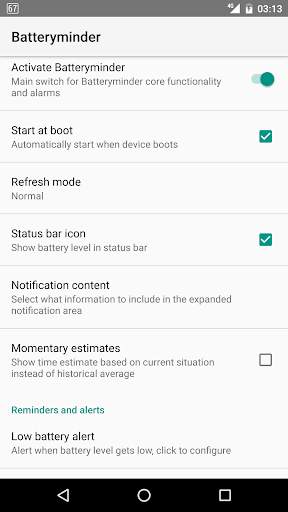 Batteryminder screenshot 2