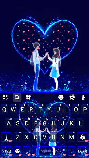 Neon Love Couple Keyboard Background screenshot 5