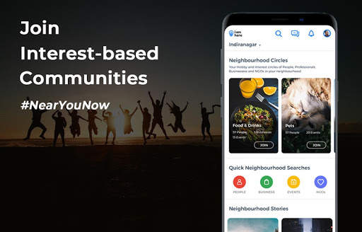 IamHere - Nearby and Hyperlocal Social Network screenshot 1