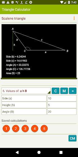 Triangle Calculator - Real-time drawings screenshot 3