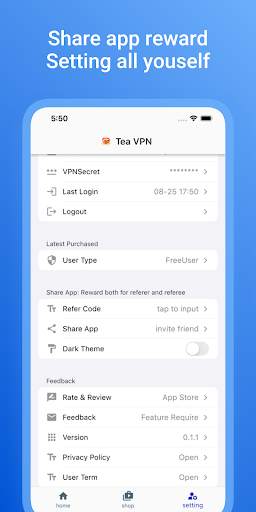 Tea VPN - Flutter VPN APP screenshot 8