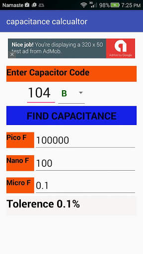 Capacitance code Calculator screenshot 2