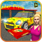 City Car Pizza Delivery Boy icon