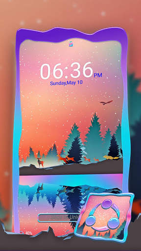 Deer Lake Painting Launcher Theme 3 تصوير الشاشة