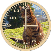 ikon Cat 6 Tabby Analog Clock