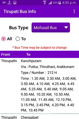 Tirupati Bus Info screenshot 4