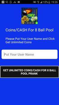 COINS and CASH For 8 Ball Pool prank screenshot 3