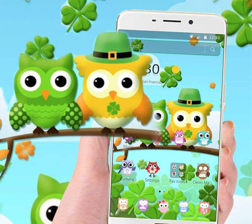 Green Cartoon Family Owl Theme screenshot 3