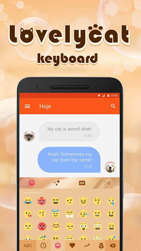 Lovely Cute Cat Emoji Keyboard Theme For Facemoji screenshot 2