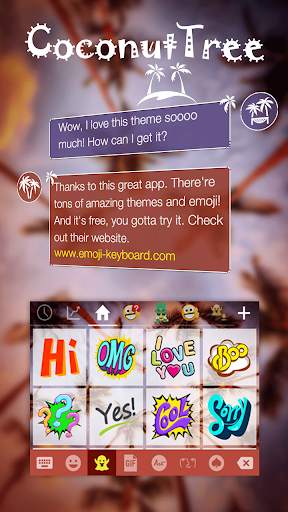 Coconuts Sky KK Emoji Keyboard screenshot 3