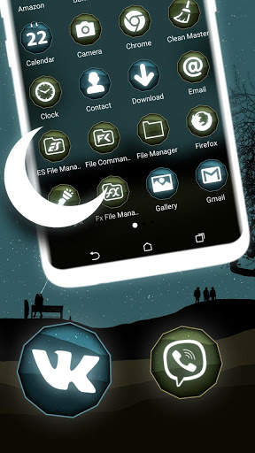 Moon Night Launcher Theme screenshot 2
