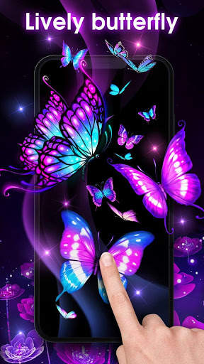3D Purple Butterfly Theme screenshot 2