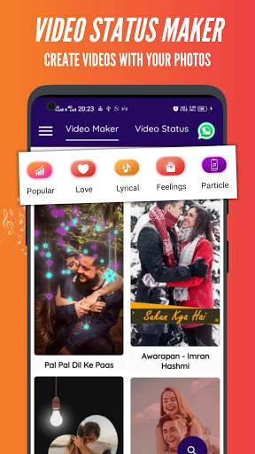 Lvly: Video Status Maker, Mast Music Status screenshot 1