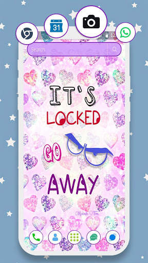 Cute Girly Lock screen Wallpaper Launcher Theme screenshot 2