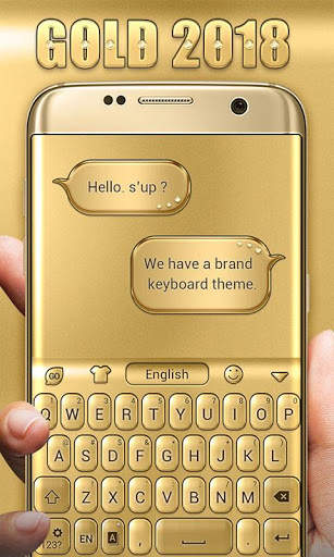 3D Gold 2018 GO Keyboard Theme स्क्रीनशॉट 1