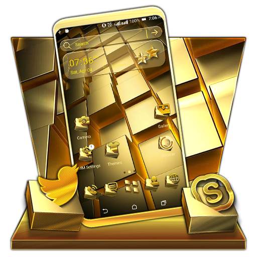 Gold Cubes Launcher Theme 1.0.1