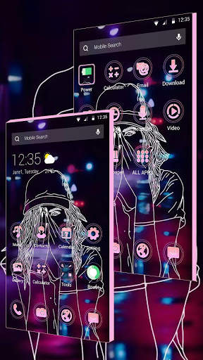 Neon Sad Girl APUS Launcher Theme screenshot 5