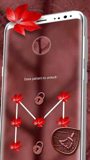Red Leaf Texture Launcher Theme screenshot 4